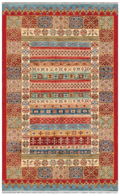 Eko halı-ANTIQUE ATK 04 MULTY-Kolay kullanımlı Kaymaz Karabağ ve Antik Desenlere Sahip Yıkanabilir Makine Halısı