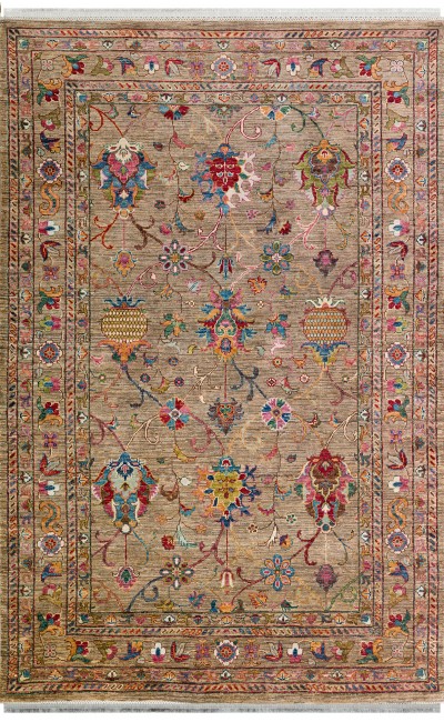 Eko halı-ANTIQUE ATK 08 BEIGE-Kolay kullanımlı Kaymaz Karabağ ve Antik Desenlere Sahip Yıkanabilir Makine Halısı