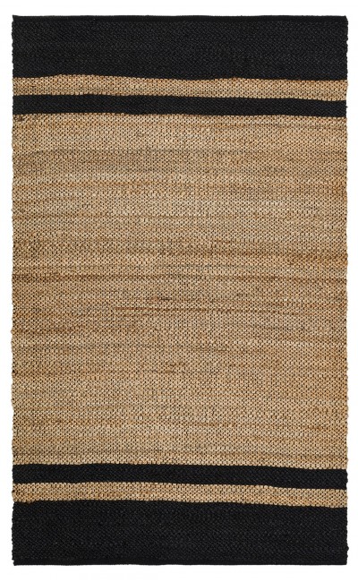 ECHO ECH 07 NATURAL BLACK El Dokuma Naturel Jüt Hasır Halı