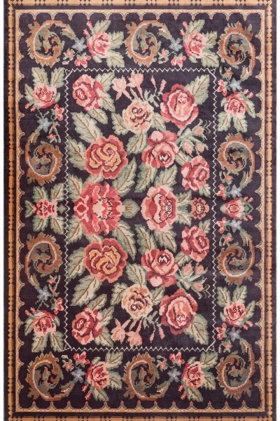 Eko halı-ANTIQUE ATK 02 BLACK-Kolay kullanımlı Kaymaz Karabağ ve Antik Desenlere Sahip Yıkanabilir Makine Halısı