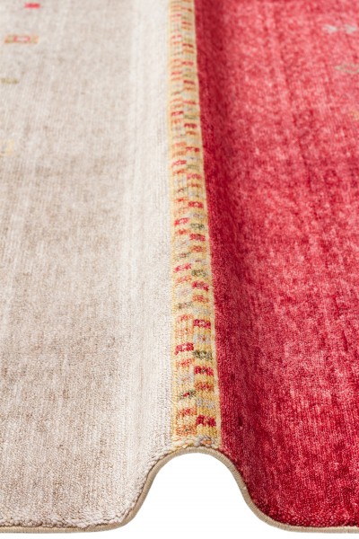 ZARA ZR 11 RED AUTUMN Otantik Desenli Özel Hav Vermeyen ve Kolay Temizlenebilir Tensel Kullanılarak El Emeği ile Özel Tezgahlarda Üretilen Modern Uşak Halısı