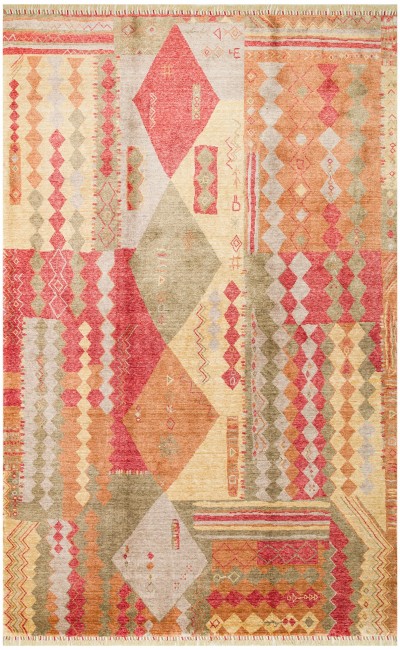 ZARA ZR 10 RED AUTUMN Otantik Desenli Özel Hav Vermeyen ve Kolay Temizlenebilir Tensel Kullanılarak El Emeği ile Özel Tezgahlarda Üretilen Modern Uşak Halısı