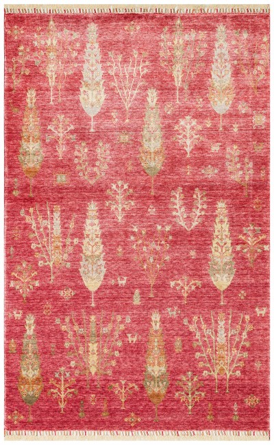 ZARA ZR 08 RED AUTUMN Otantik Desenli Özel Hav Vermeyen ve Kolay Temizlenebilir Tensel Kullanılarak El Emeği ile Özel Tezgahlarda Üretilen Modern Uşak Halısı